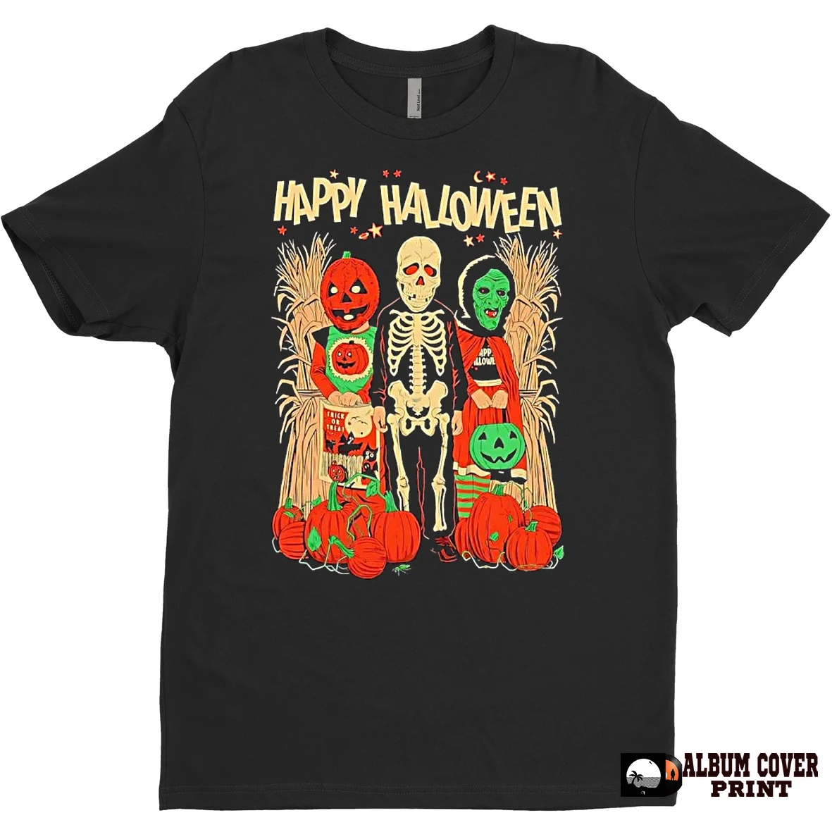 Original Jack O Lantern Skeleton Monster Trio Happy Halloween T Shirt Sweater