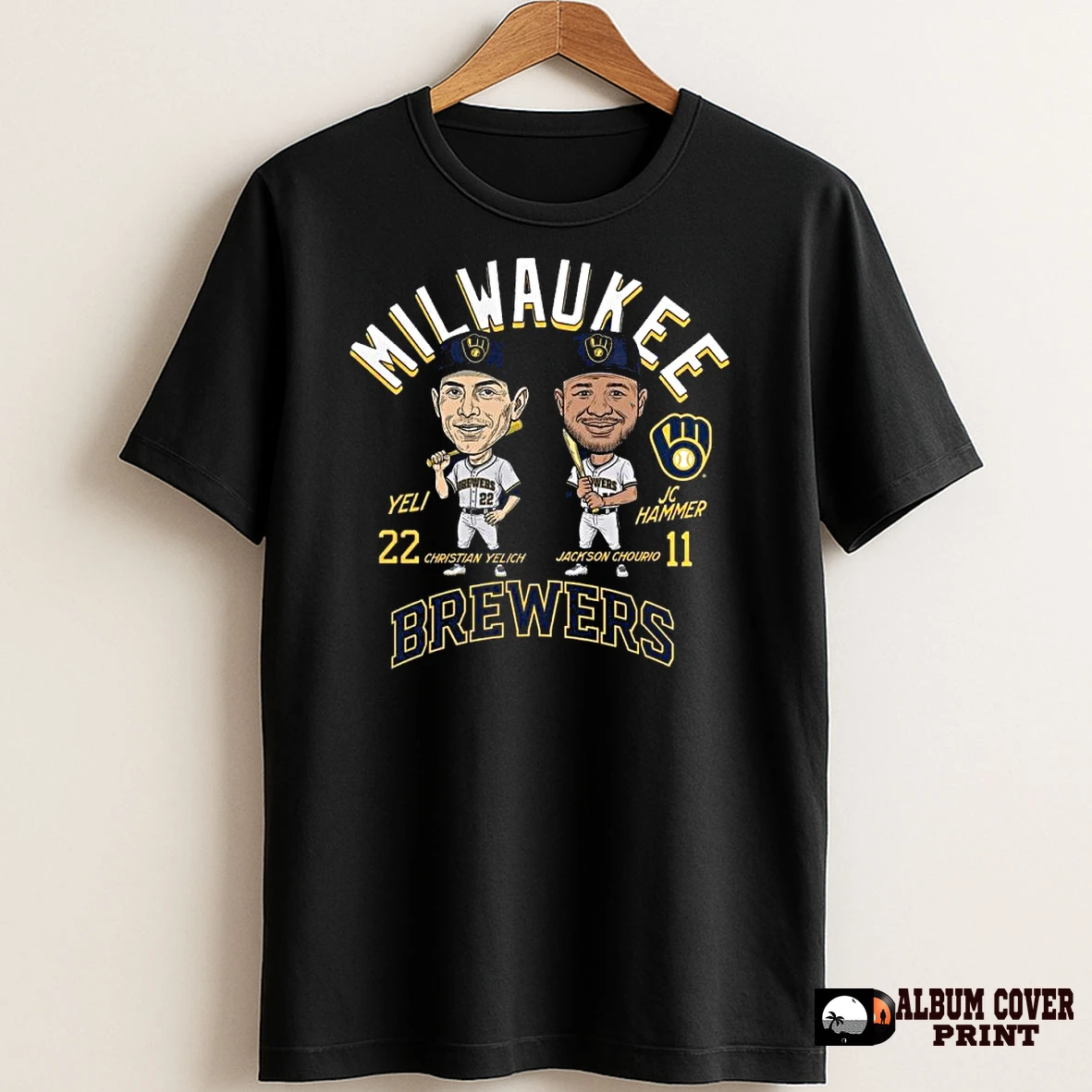 Original Jackson Chourio And Christian Yelich Milwaukee Brewers Caricature Player Duo T Shirt Sweater