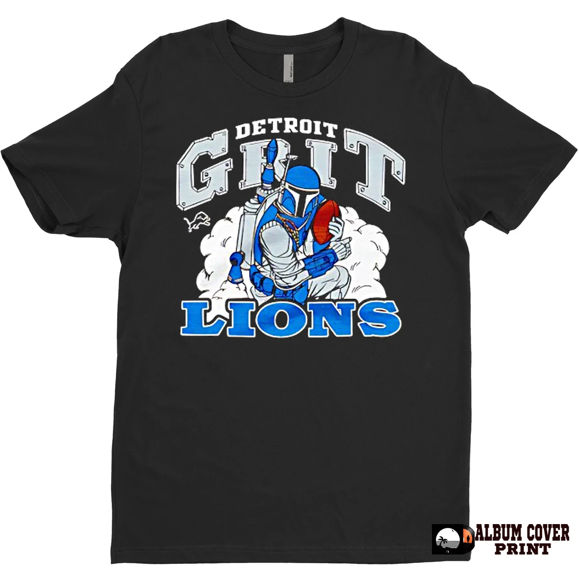 Original Jango Fett Holding Football Detroit Lions Dark Grit T Shirt Sweater