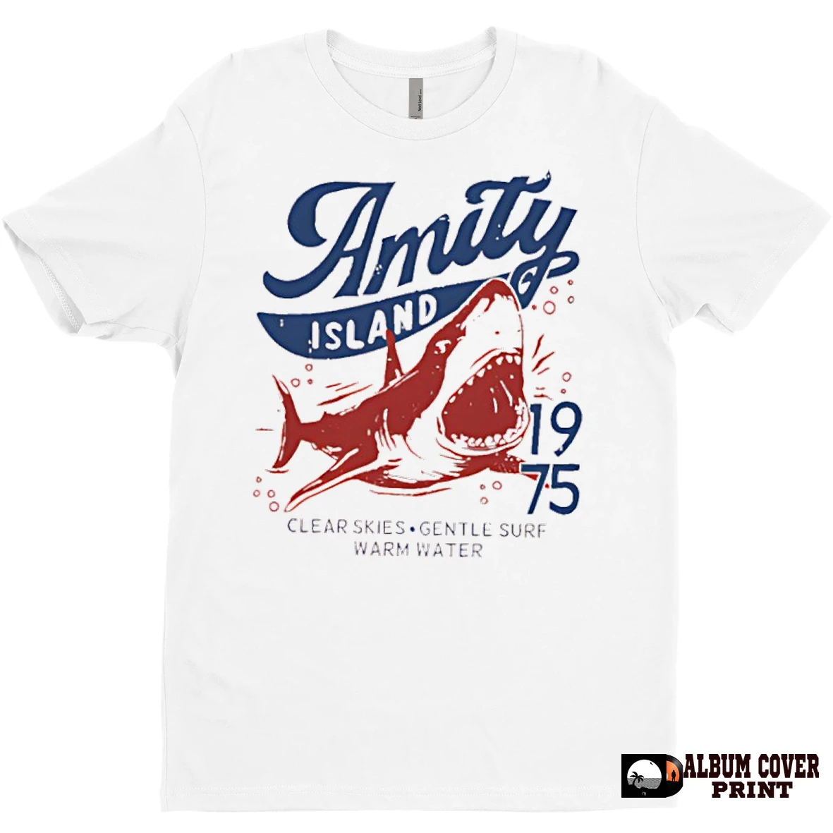 Original Jaws Amity Island 1975 Clear Skies Gentle Surf Warm Water T Shirt Sweater