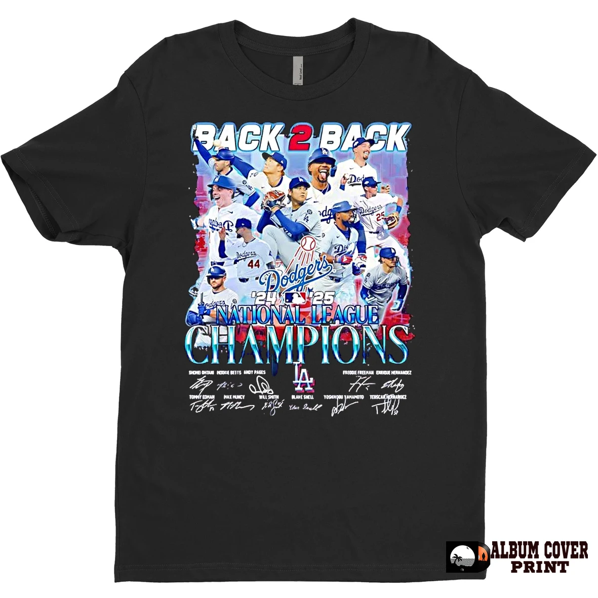 Original La Dodgers Back To Back 2025 National League Champions T Shirt Sweater