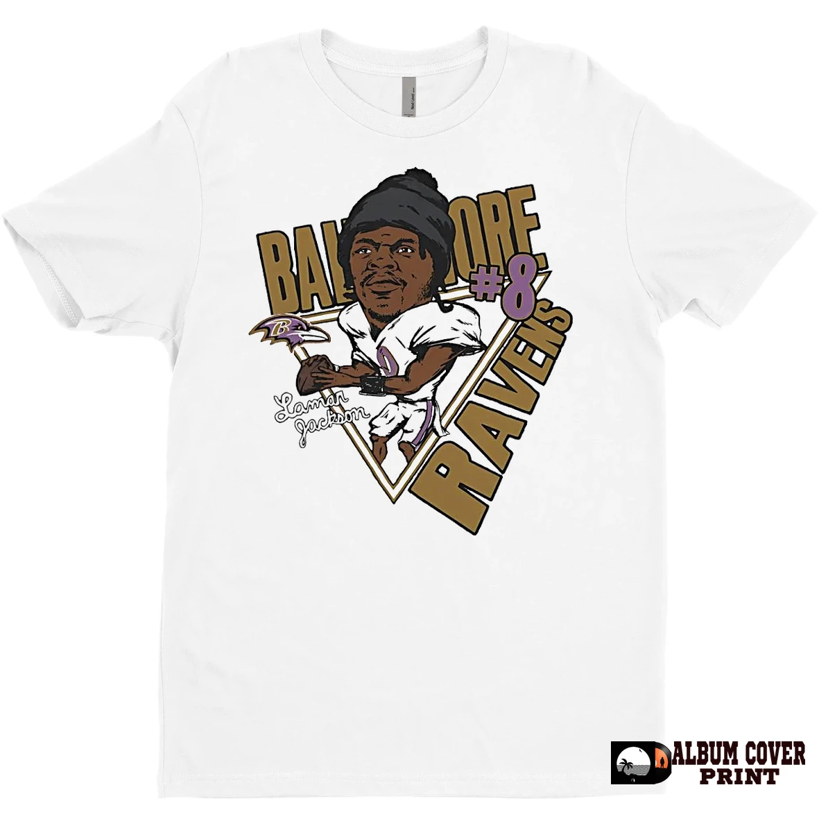 Original Lamar Jackson Big Head Caricature Ravens T Shirt Sweater