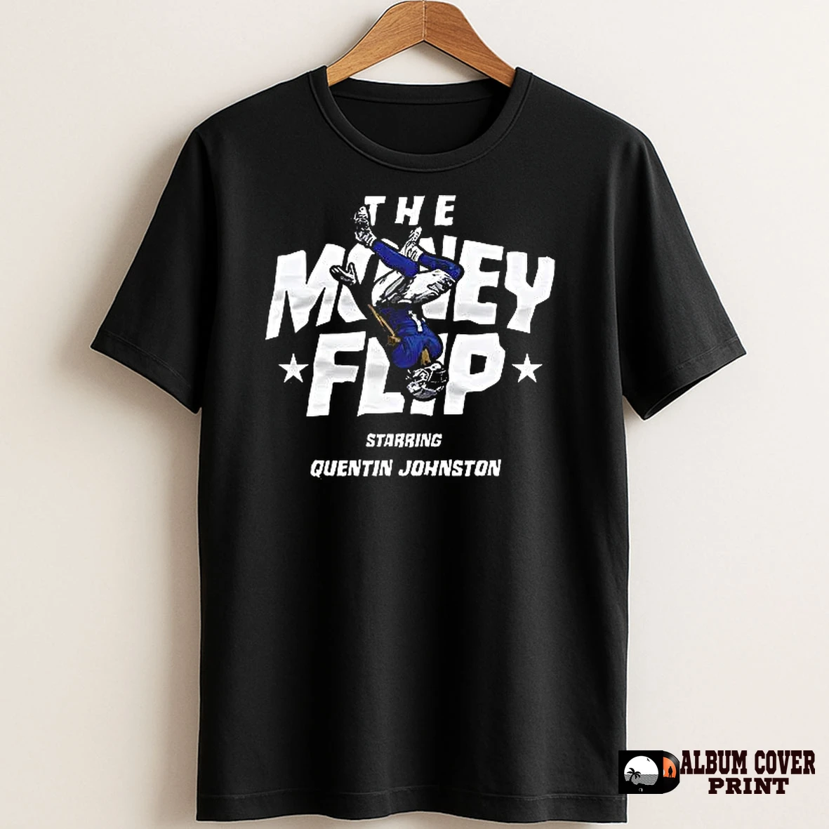 Original Los Angeles Chargers Quentin Johnston The Money Flip T Shirt Sweater