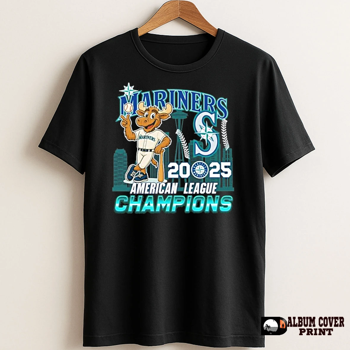 Original Mariner Moose Seattle Mariners 2025 American League Champions T Shirt Sweater