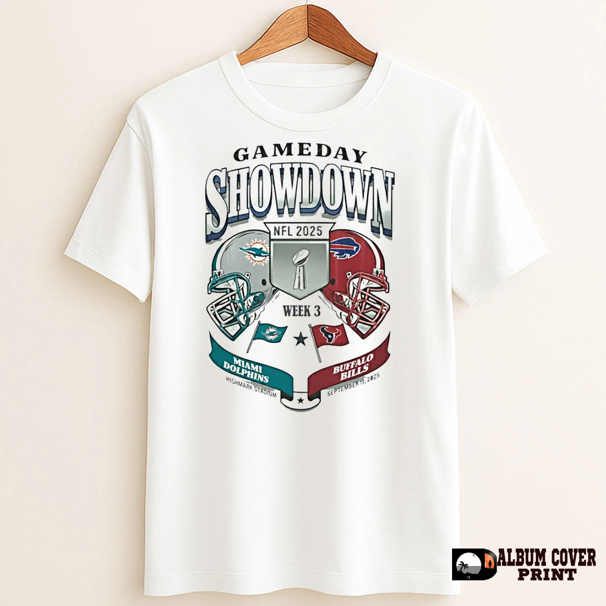 Original Miami Dolphins Vs Buffalo Bills 2025 Nfl Gameday Showdown Week Matchup 3 T Shirt Sweater