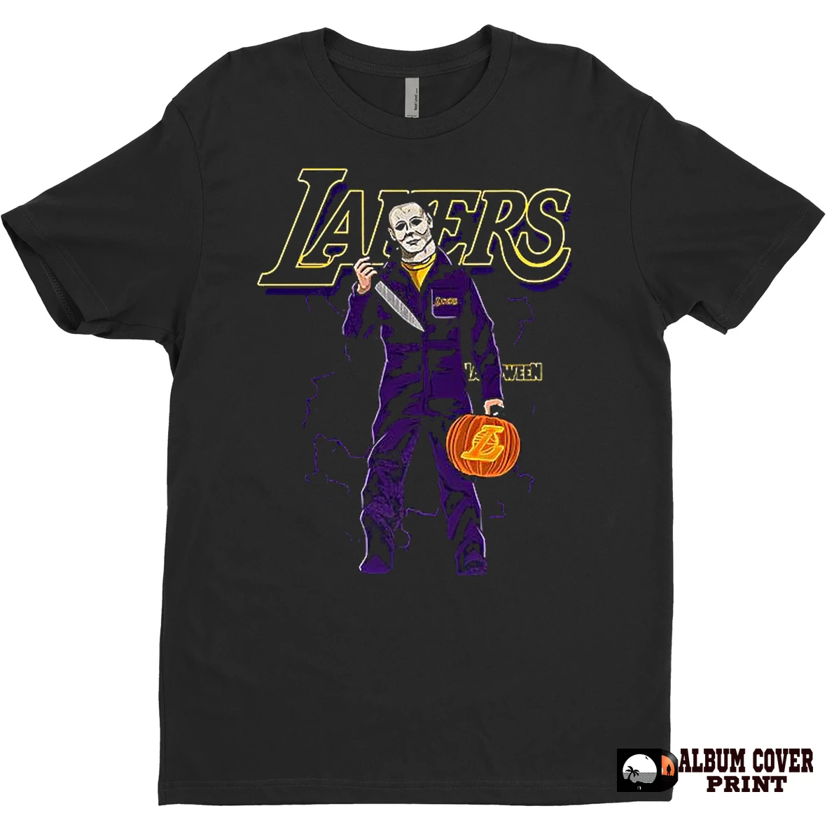 Original Michael Myers X Los Angeles Lakers Basketball Lakeshow Halloween T Shirt Sweater