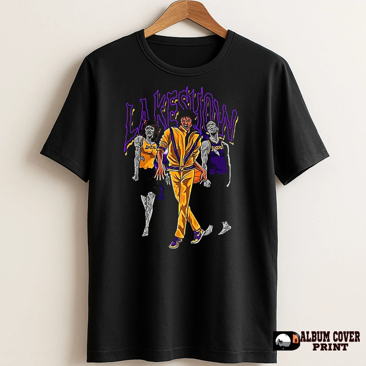 Original Michael Thriller Zombie X Los Angeles Lakers Basketball Lakeshow Halloween T Shirt Sweater