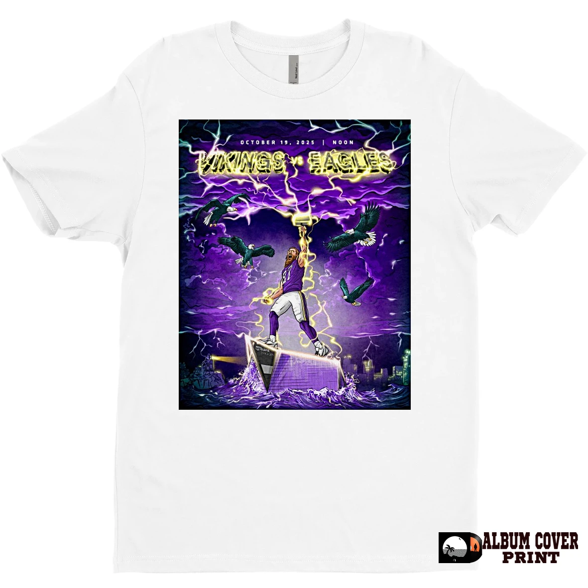 Original Minnesota Vikings Vs Philadelphia Eagles Bringing The Thunder On Sunday October 19 2025 T Shirt Sweater