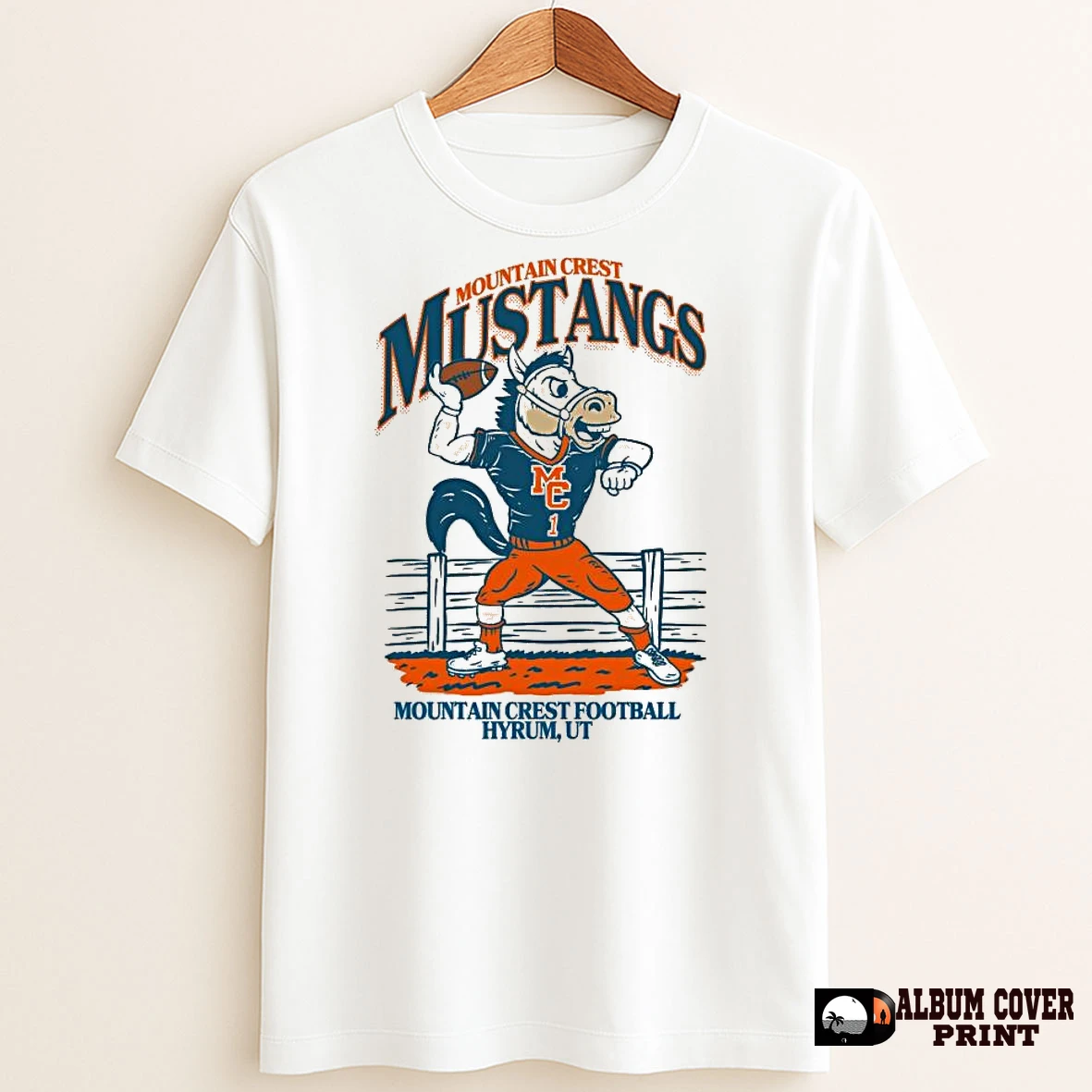 Original Mountain Crest Mustangs Football Mascot Hyrum Ut 2025 T Shirt Sweater