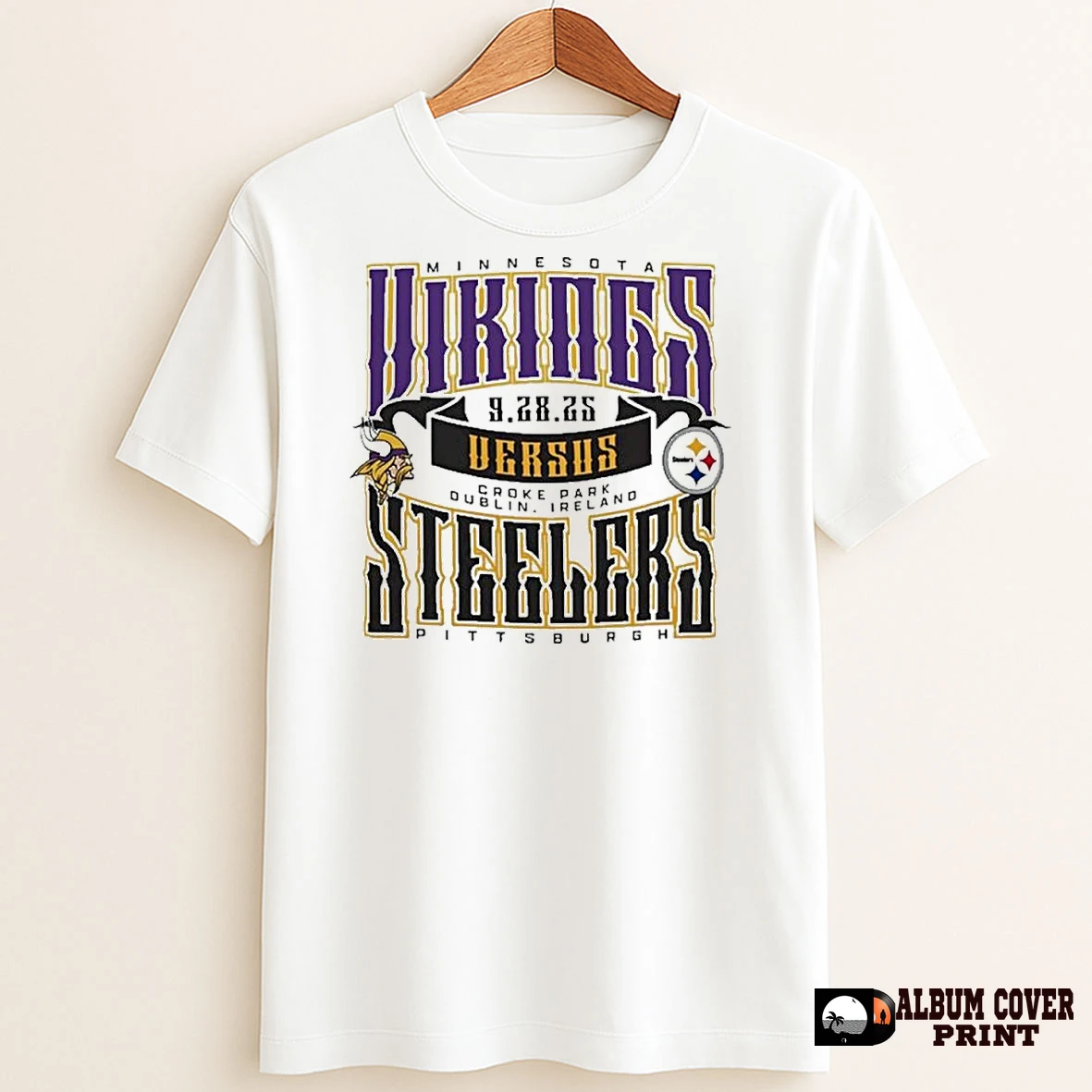 Original Nfl Dublin Ireland 2025 Pittsburgh Steelers Vs Minnesota Vikings Head To Head T Shirt Sweater
