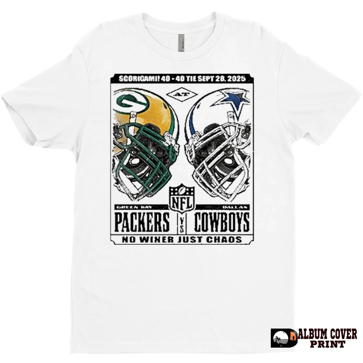 Original Nfl History Made Scorigami Cowboys 40 40 Packers Game Tie September 28 2025 T Shirt Sweater