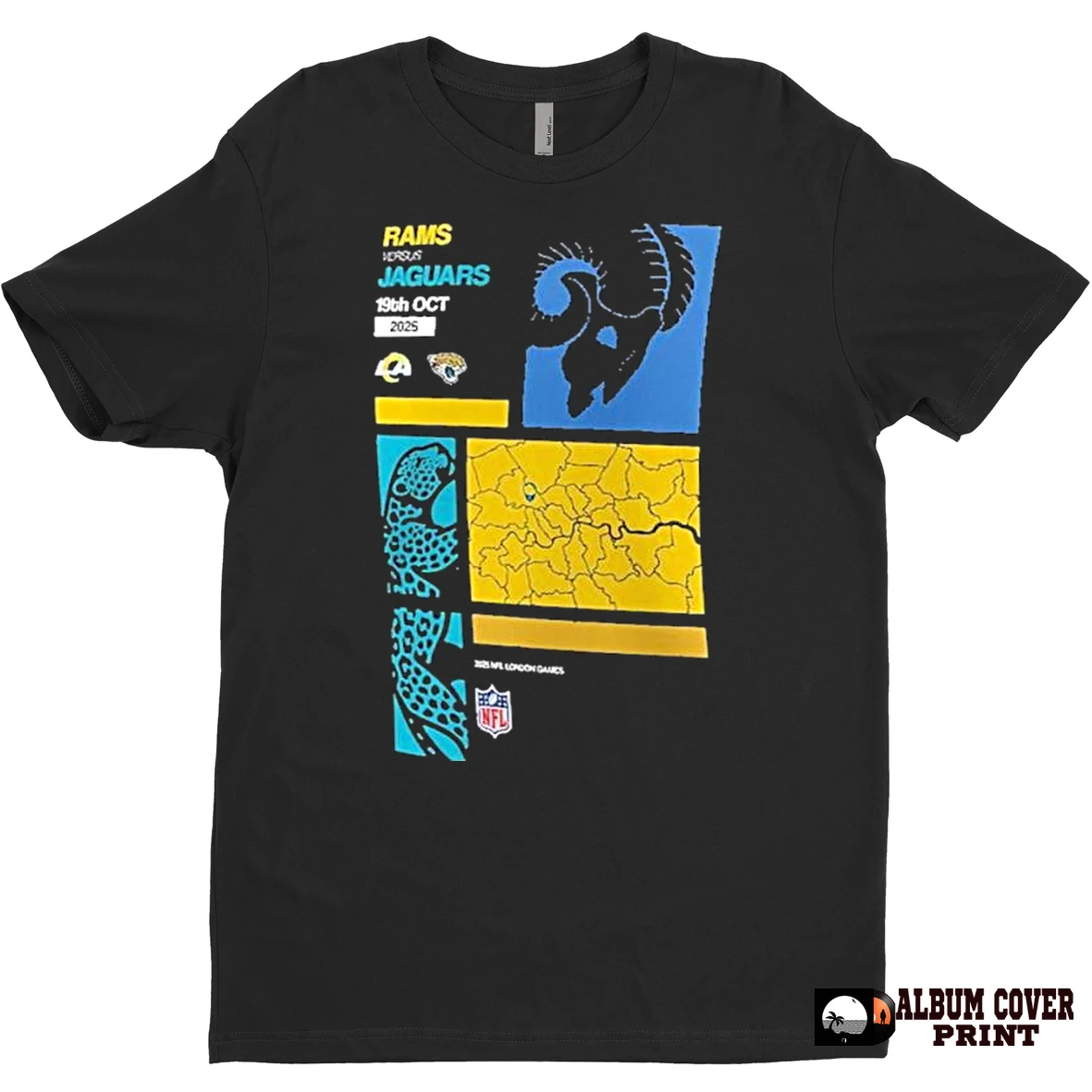 Original Nfl London Wembley Match Up Los Angeles Rams Vs Jacksonville Jaguars 2025 T Shirt Sweater