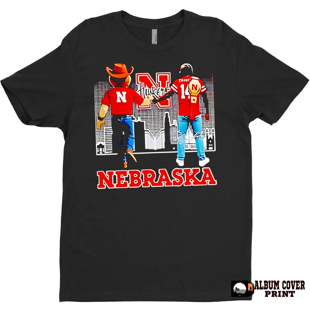 Original Nice Nebraska Cornhuskers Danny Crawford Vs Mascot Skyline Signature T Shirt Sweater