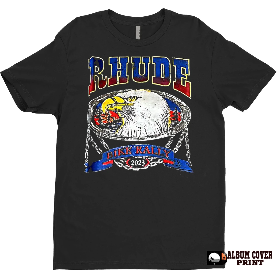 Original Nik Bonitto Denver Broncos Football Rhude Bike Rally Bald Eagle Vintage T Shirt Sweater