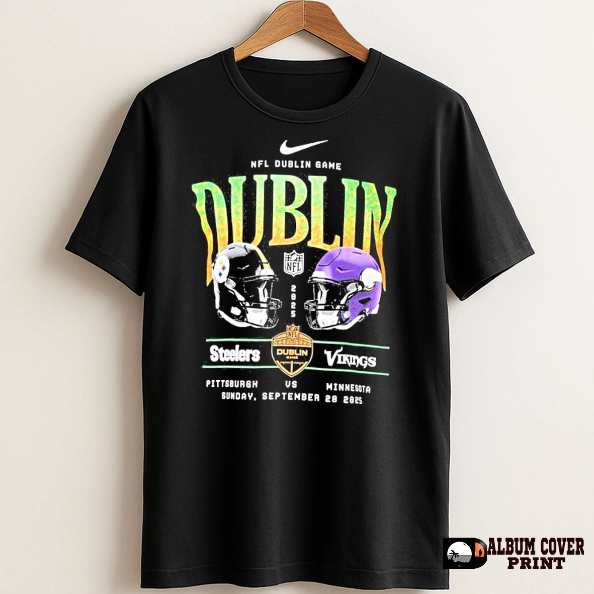 Original Nike Nfl Dublin Game Ireland Pittsburgh Steelers Vs Minnesota Vikings T Shirt Sweater