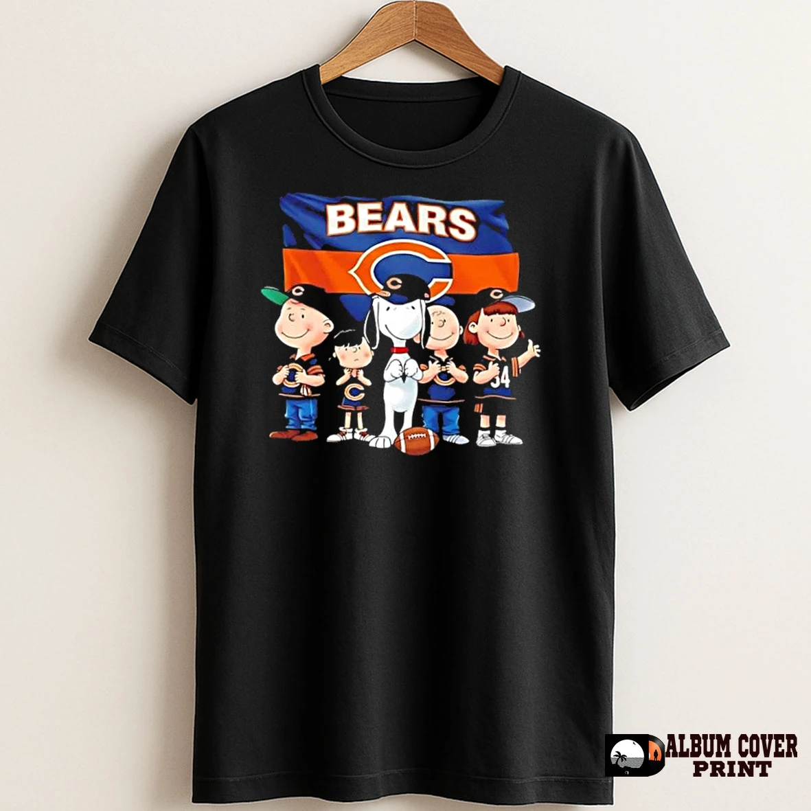 Original Peanuts Snoopy Family Chicago Bears Flag Football T Shirt Sweater