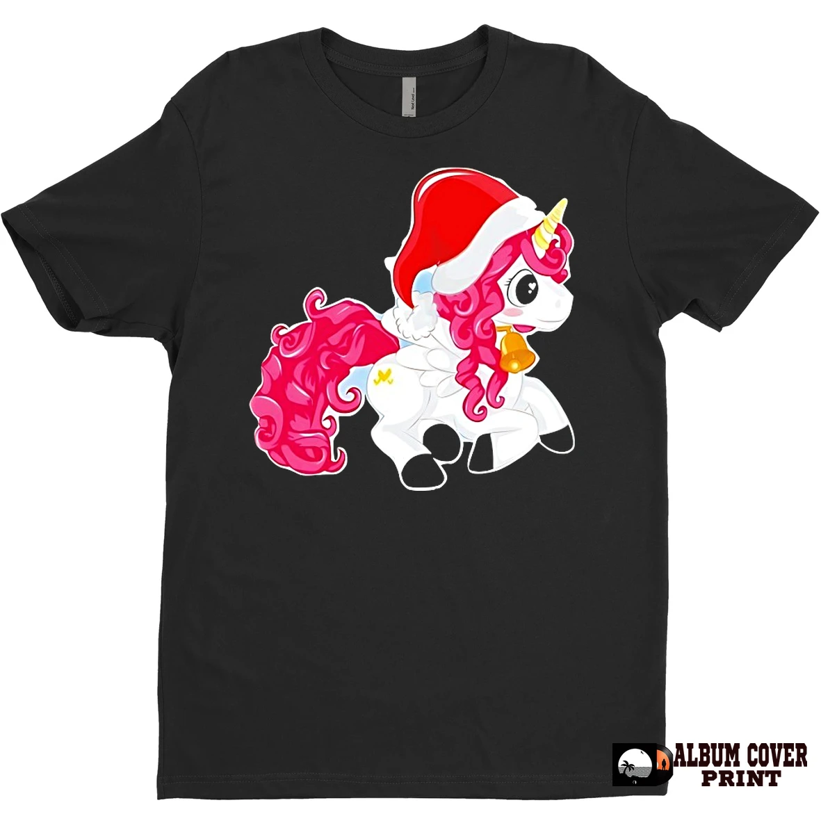 Original Pink Hair Santa Unicorn Holiday Bell Christmas T Shirt Sweater