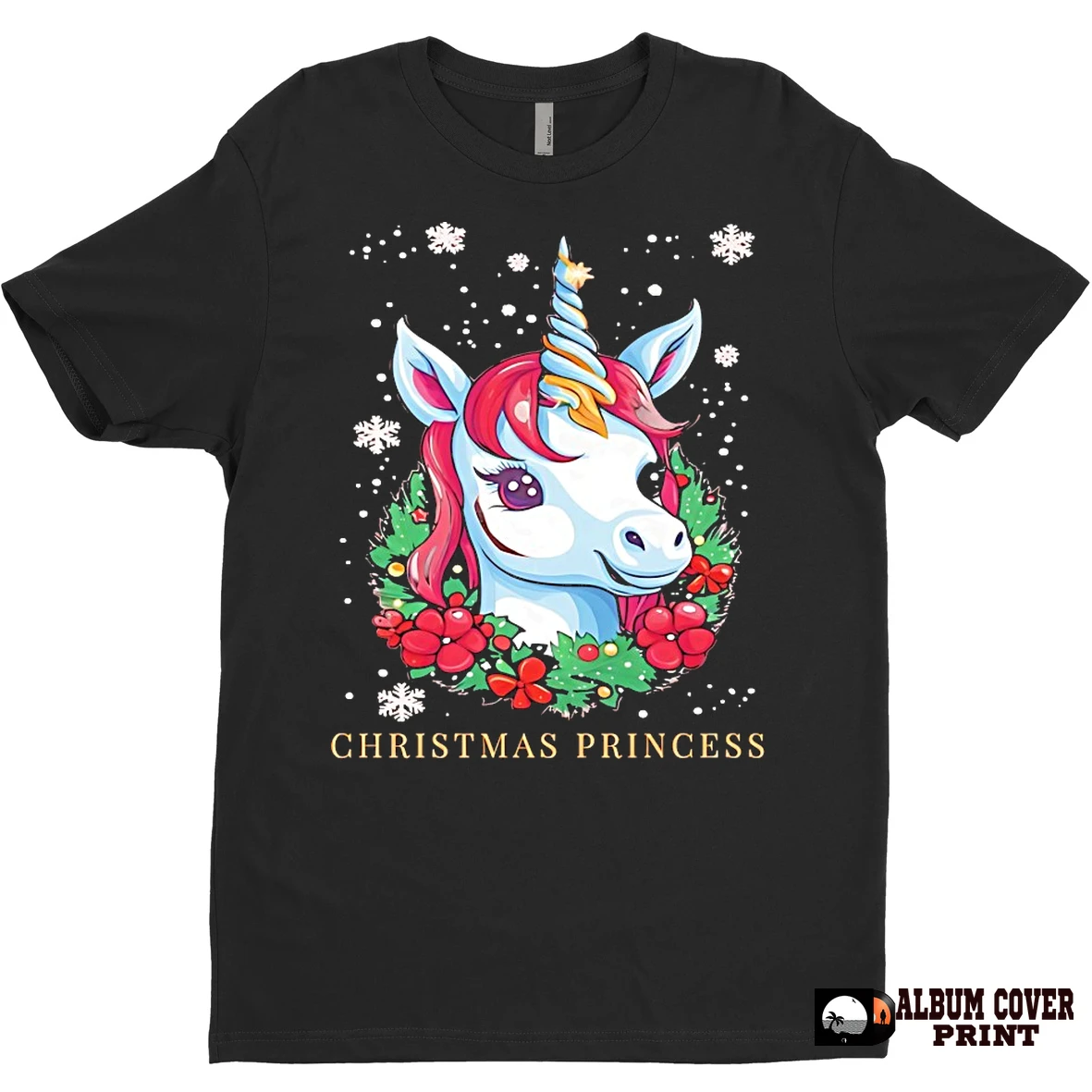 Original Princess Unicorn Holiday Wreath Christmas T Shirt Sweater