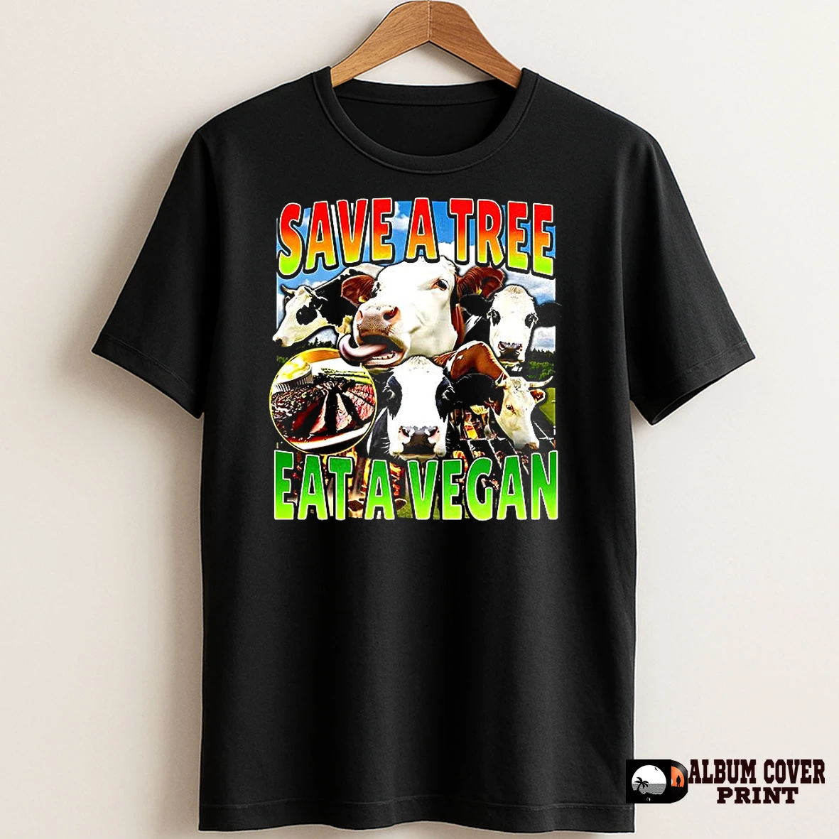 Original Save A Tree Eat A Vegan Cow Meme T Shirt Sweater