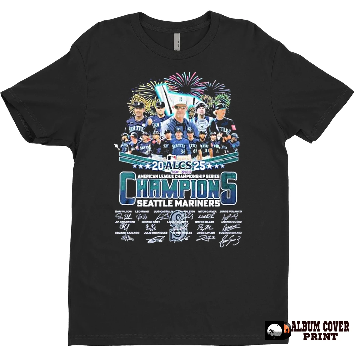 Original Seattle Mariners Alcs 2025 American League Championship Series Champions Signatures T Shirt Sweater