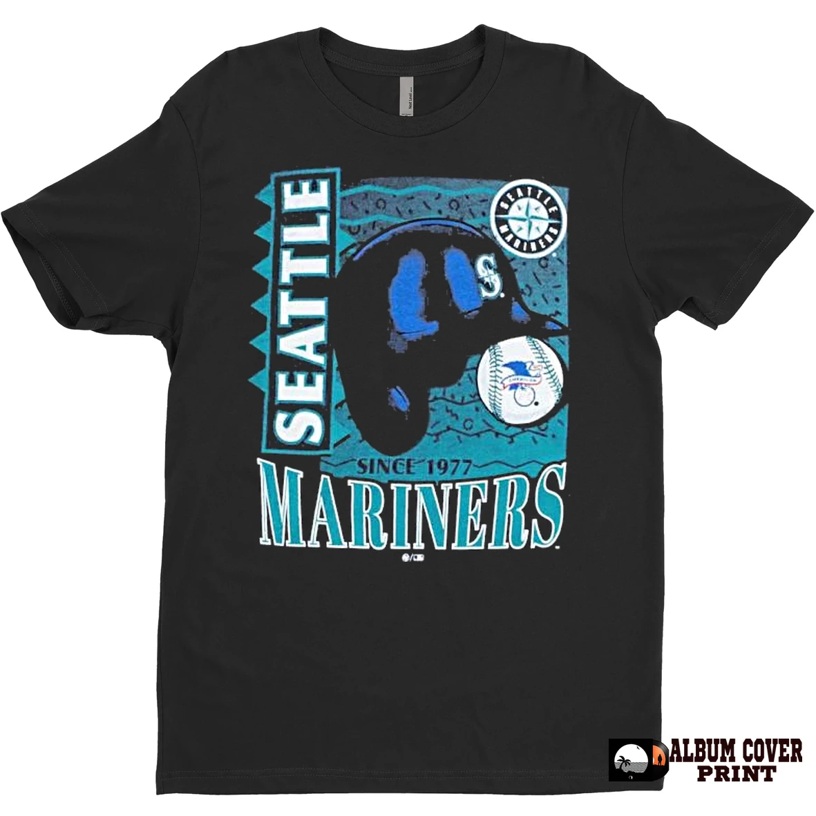 Original Seattle Mariners Atlas Blue Helmet T Shirt Sweater