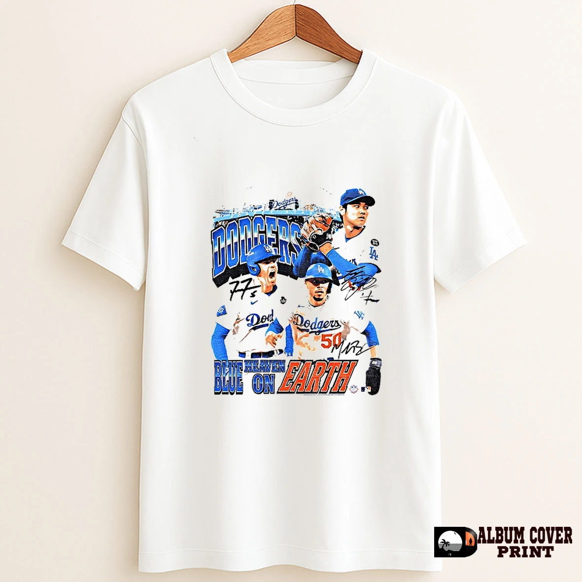 Original Shohei Ohtani Mookie Betts And Yoshinobu Yamamoto Los Angeles Dodgers Mlb Blue Heaven On Earth T Shirt Sweater