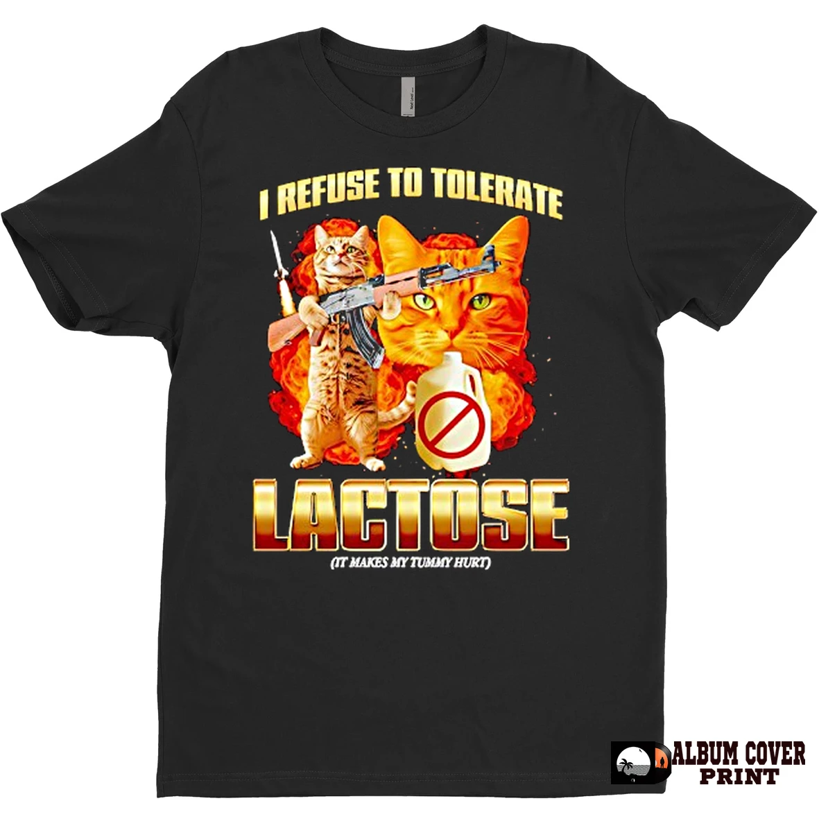 Original Soldier Cat I Refuse To Tolerate Lactose It Makes My Tummy Hurt T Shirt Sweater