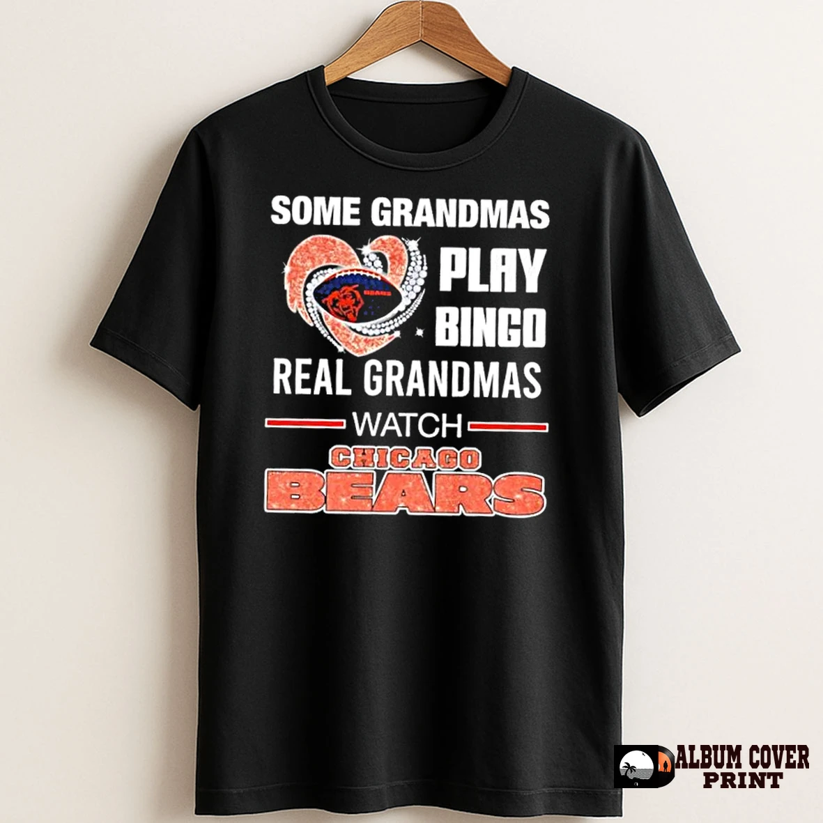 Original Some Grandmas Play Bingo Real Grandmas Watch Chicago Bears Crystal Heart T Shirt Sweater