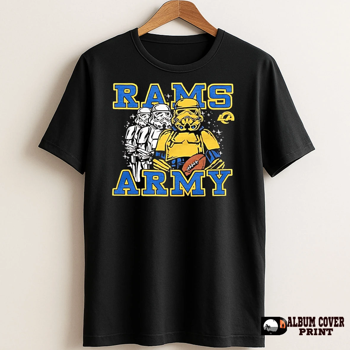 Original Star Wars Los Angeles Rams Army Football T Shirt Sweater
