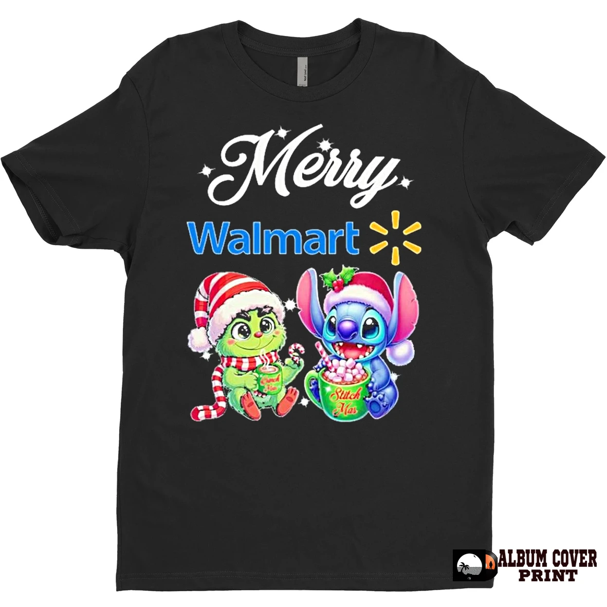 Original Stitch And Grinch Merry Christmas X Walmart Logo T Shirt Sweater