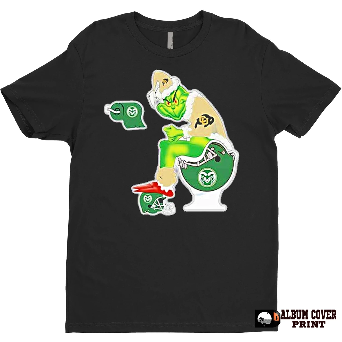 Original The Grinch Colorado Buffaloes Sitting On Toilet Colorado State Rams Xmas Holiday Christmas T Shirt Sweater