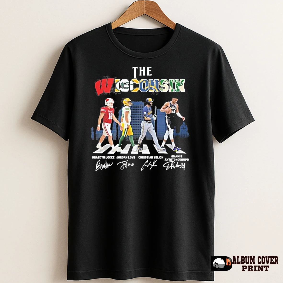 Original The Wisconsin Sports Teams Players Abbey Road T Shirt Sweater