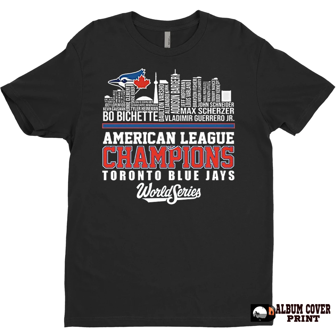 Original Toronto Blue Jays Skyline Player Name 2025 American League Champions T Shirt Sweater