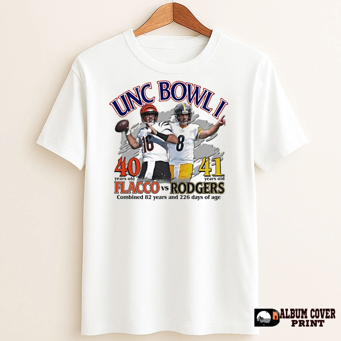 Original Unc Bowl 40 Years Old Joe Flacco And 41 Years Old Aaron Rodgers T Shirt Sweater