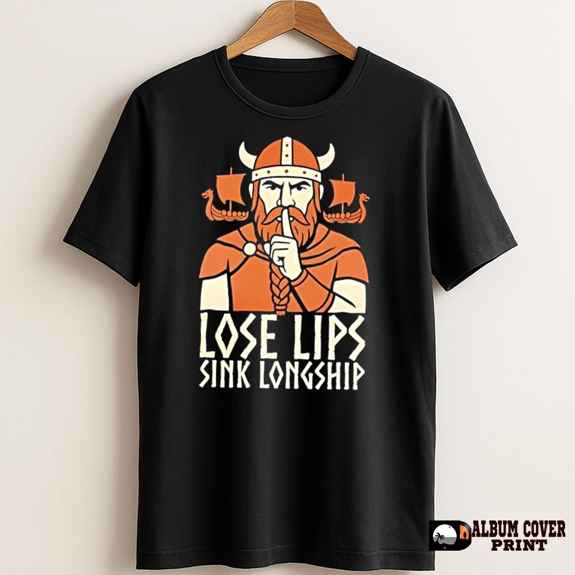 Original Viking Loose Lips Sink Longship T Shirt Sweater