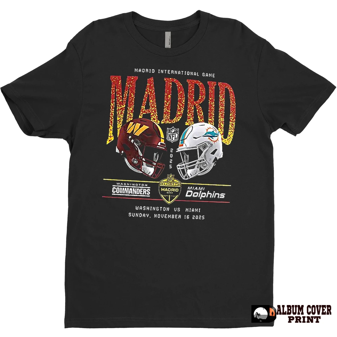 Original Washington Commanders Vs Miami Dolphins Nfl Madrid International Games 2025 T Shirt Sweater