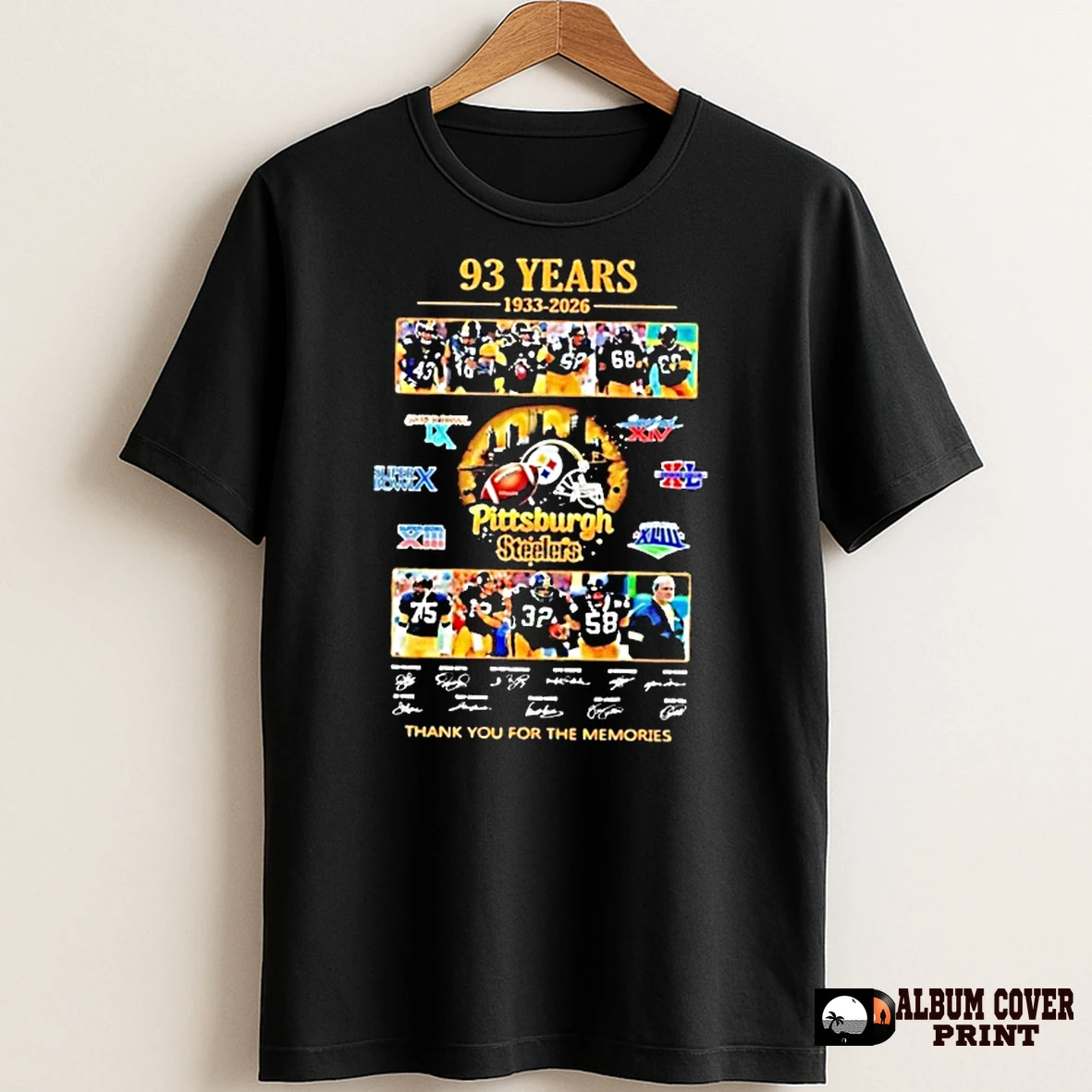 Original Pittsburgh Steelers 93 Years 1933 2026 Thank You For The Memories Signatures T Shirt Sweater