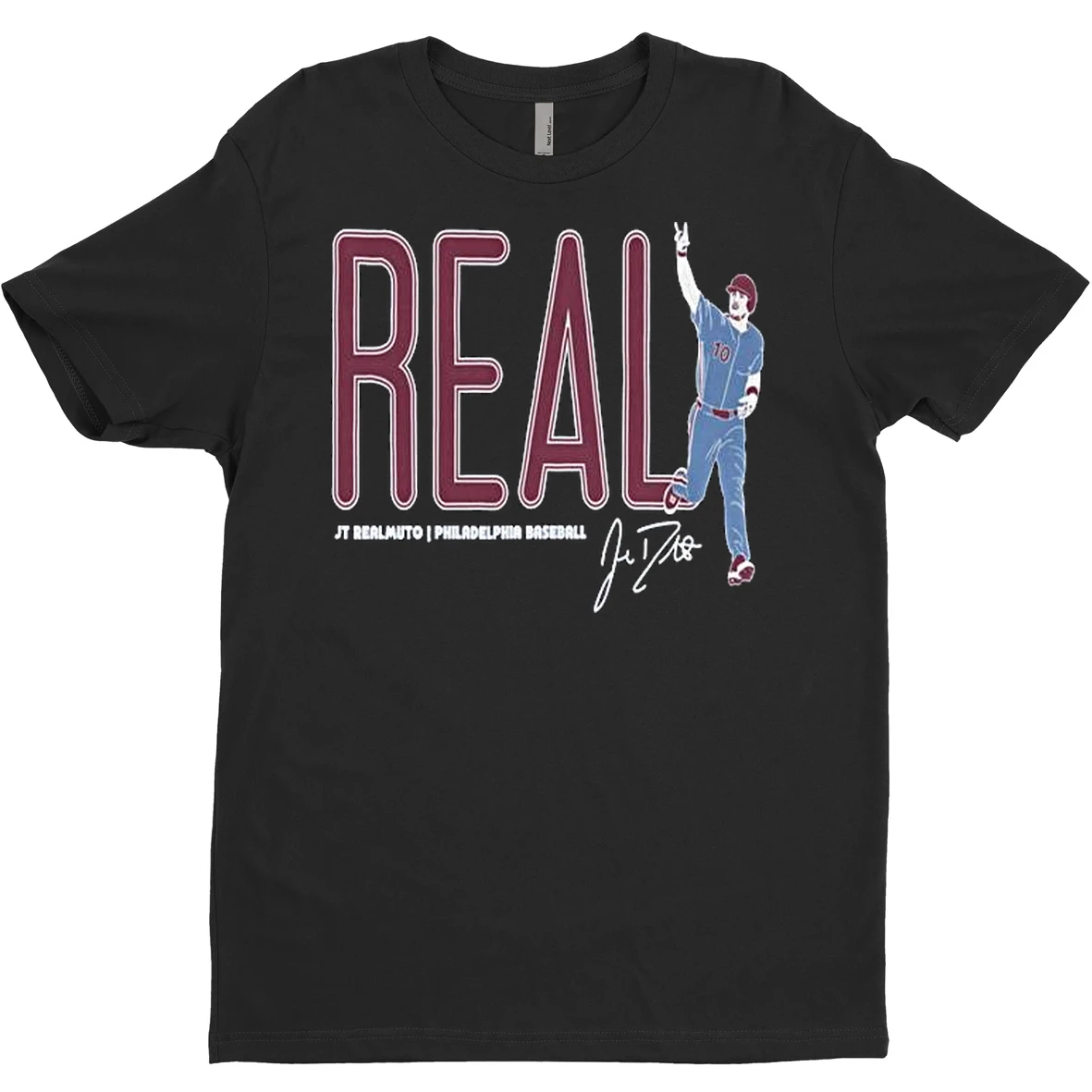 Real Jt Realmuto Philadelphia Baseball Signature Long Sleve T Shirt Sweater
