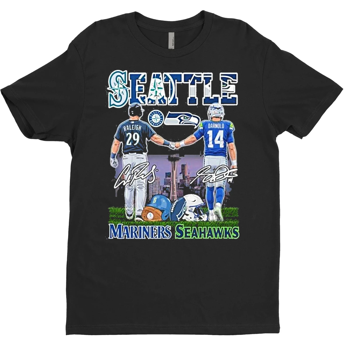 Seattle Mariners And Seahawks Releigh Darnolo Signature T Shirt Sweater