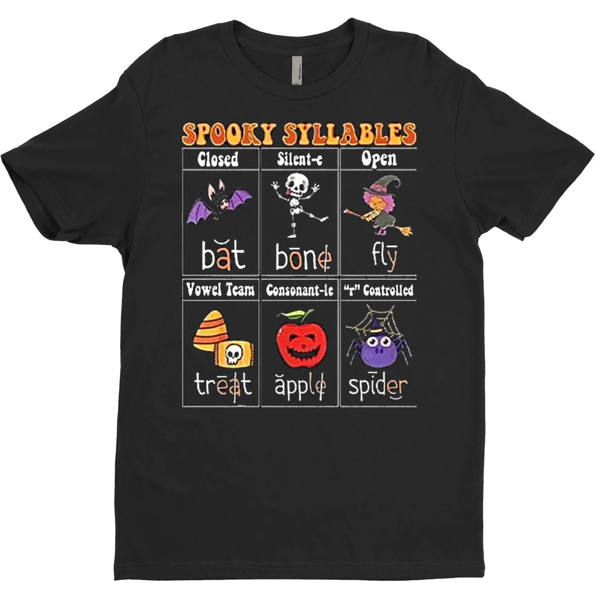 Spooky Syllables Teacher Funny Halloween Long Sleve T Shirt Sweater