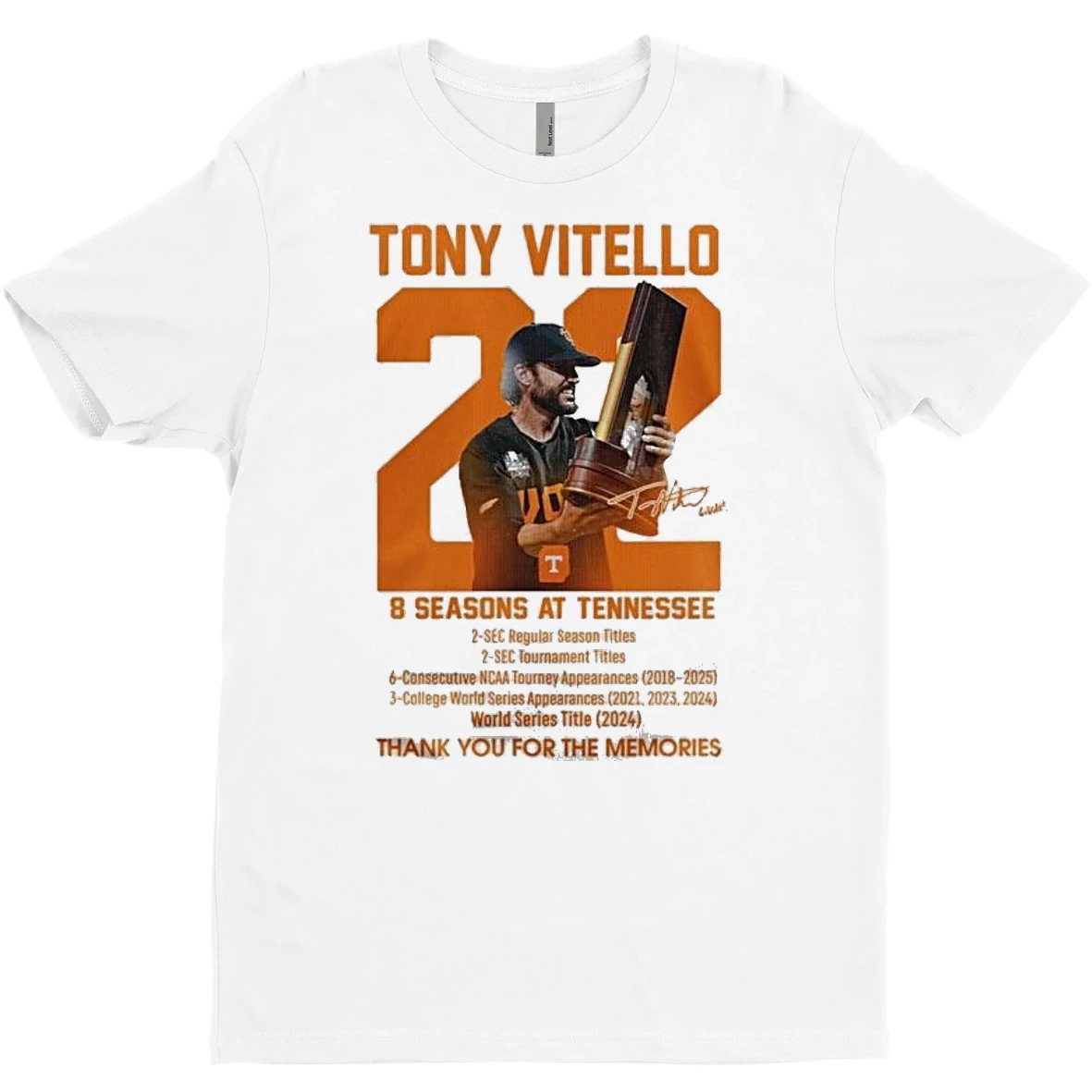 Tennessee Volunteers Thank You Coach Vitello 8 Season At Tennessee T Shirt Sweater