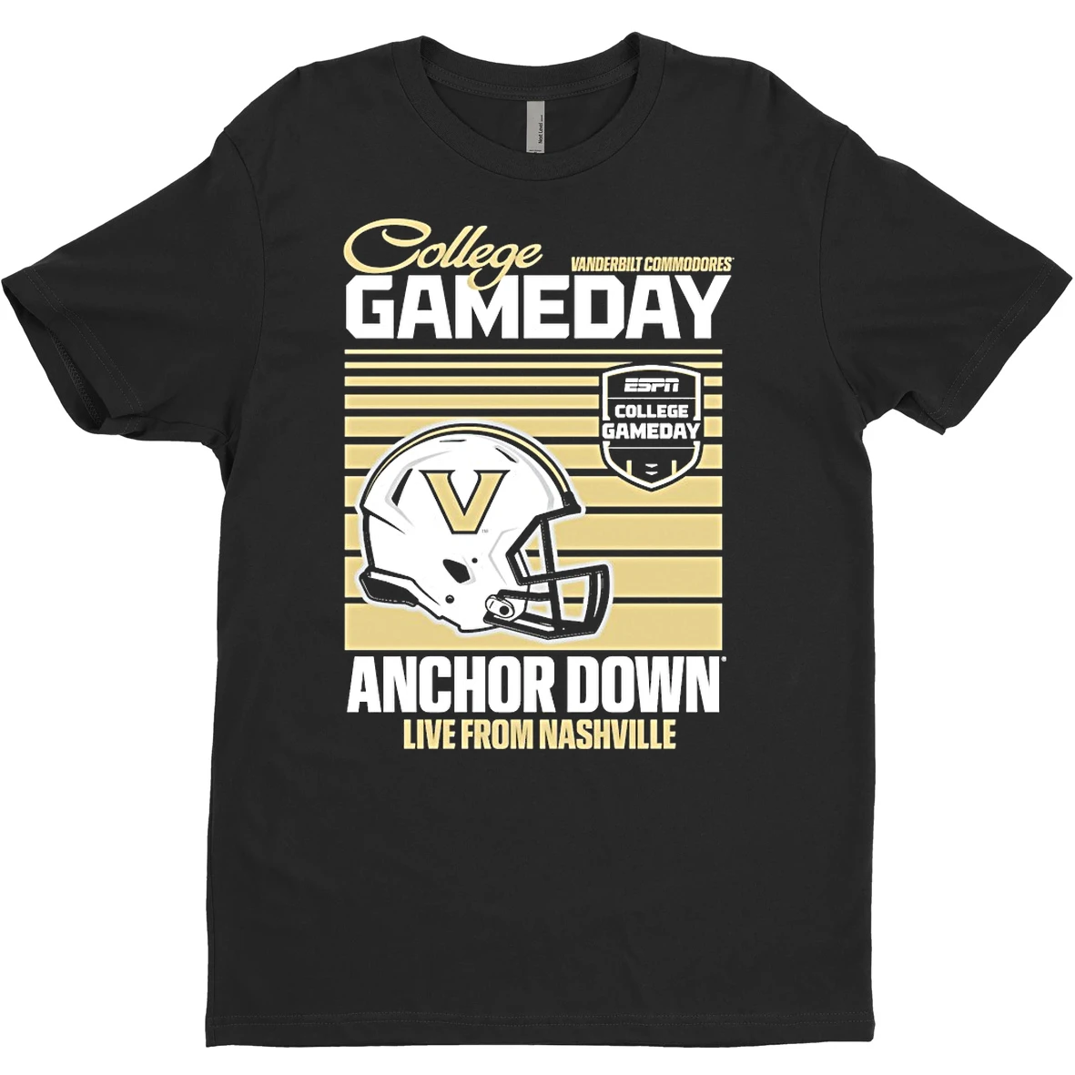 Vanderbilt Commodores 2025 College Gameday Anchor Down Live From Nashville Helmet T Shirt Sweater