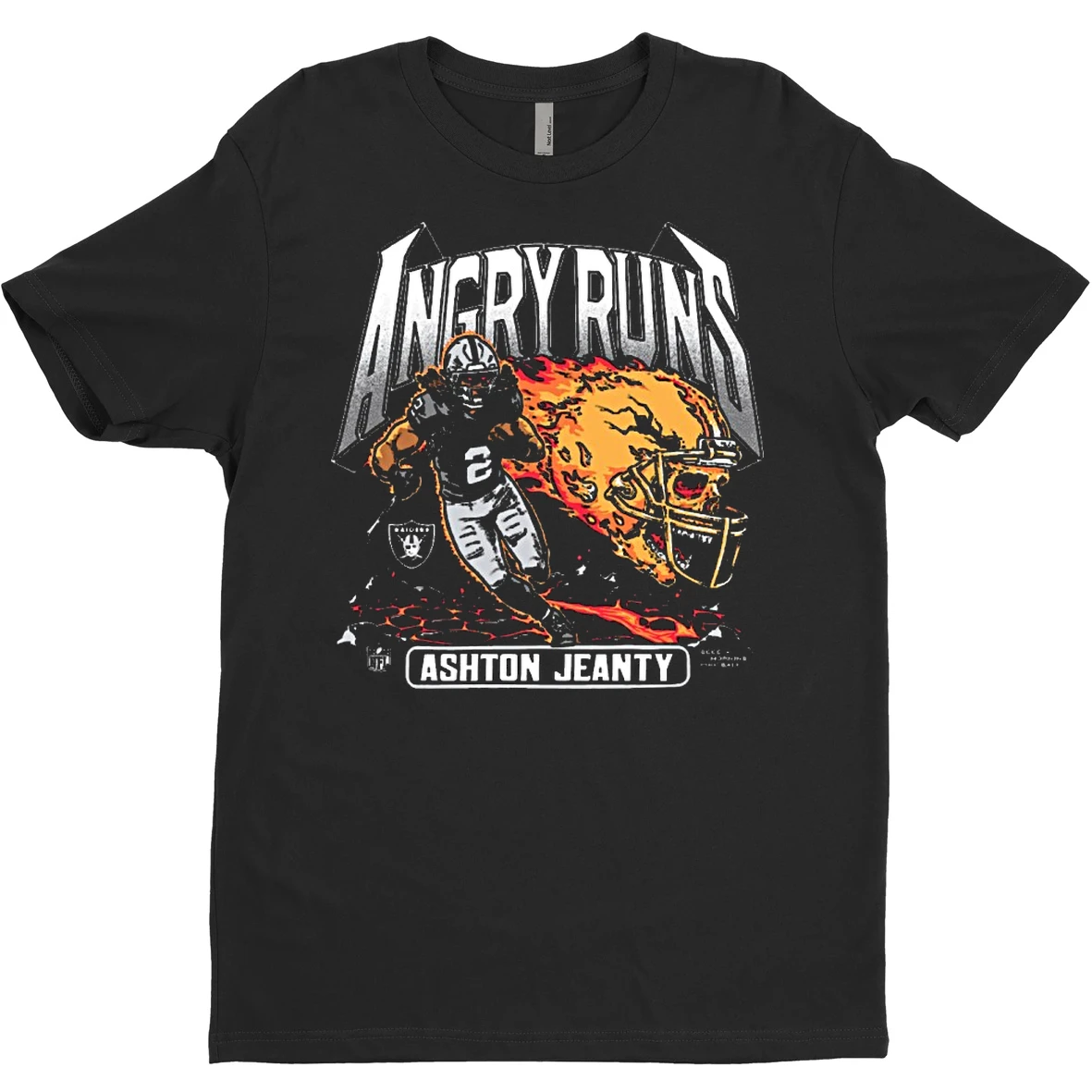 Original Ashton Jeanty Las Vegas Raiders Nfl Homage Angry Runs Player Graphic T Shirt Sweater