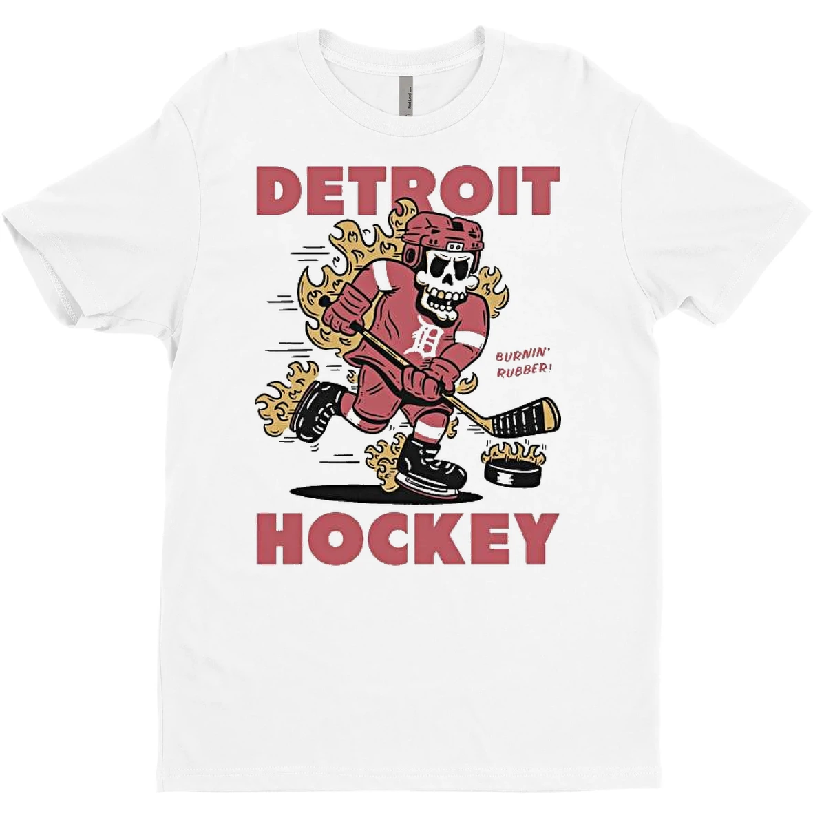 Original Detroit Red Wings Hockey Burnin Rubber Mascot 2025 T Shirt Sweater