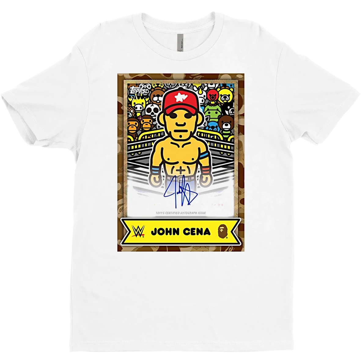 Original John Cena Wwe X Bape X Topps Certified Autograph Issue Signature T Shirt Sweater