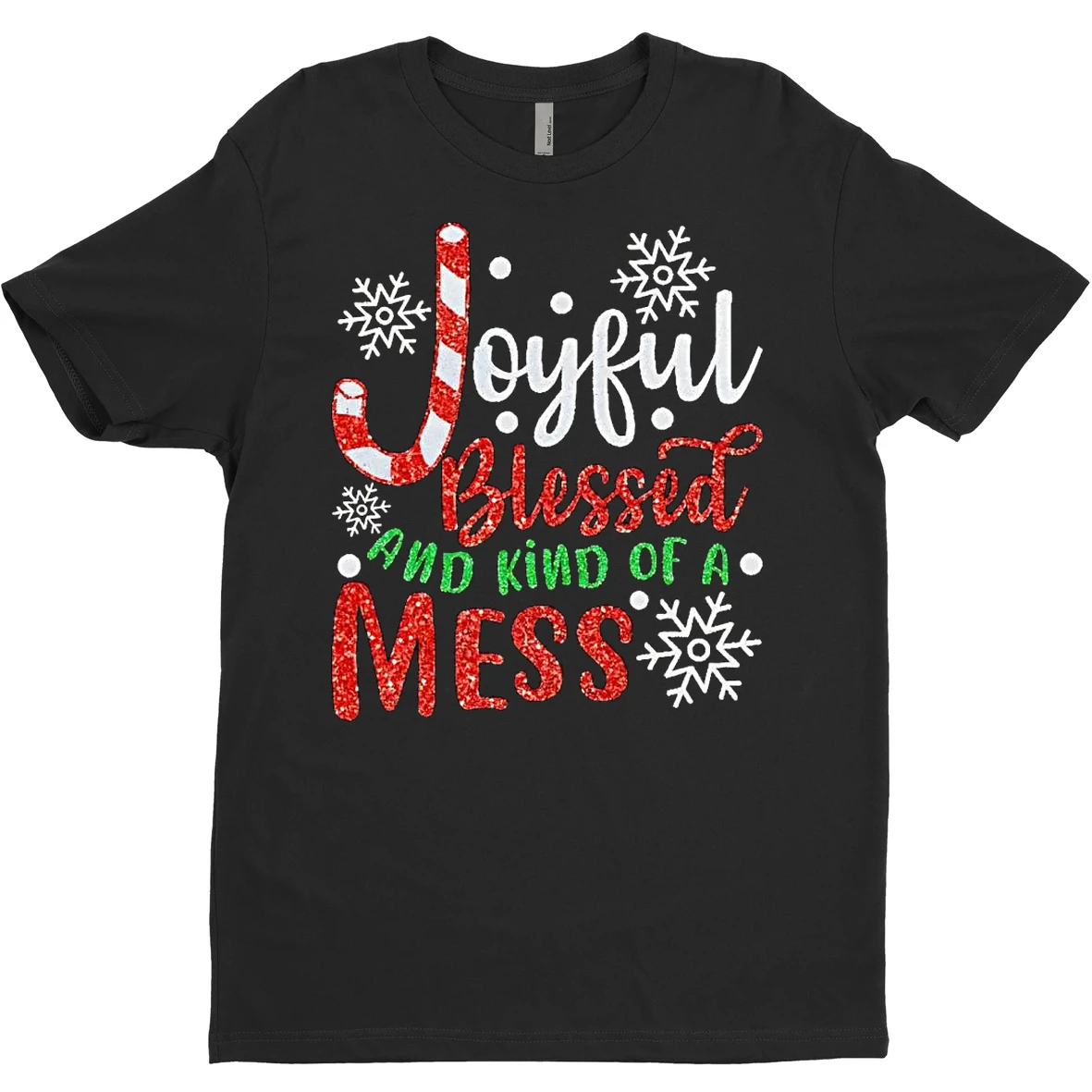 Original Joyful Blessed And Kind Of A Mess Christmas T Shirt Sweater