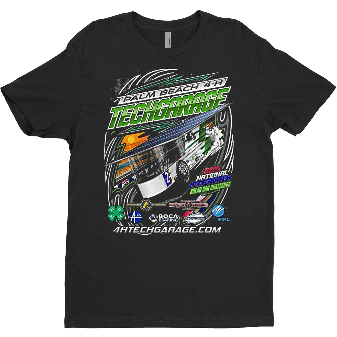 Original Palm Beach 4 H Techgarage 2025 National Champions Solar Car Challenge T Shirt Sweater