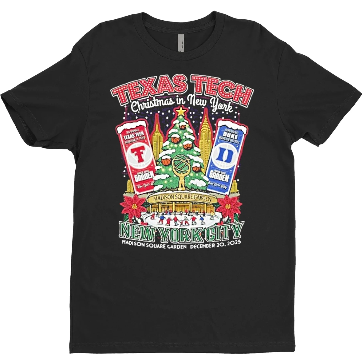 Original Texas Tech Red Raiders Vs Duke Blue Devils Christmas In New York City Madison Square Garden 2025 T Shirt Sweater