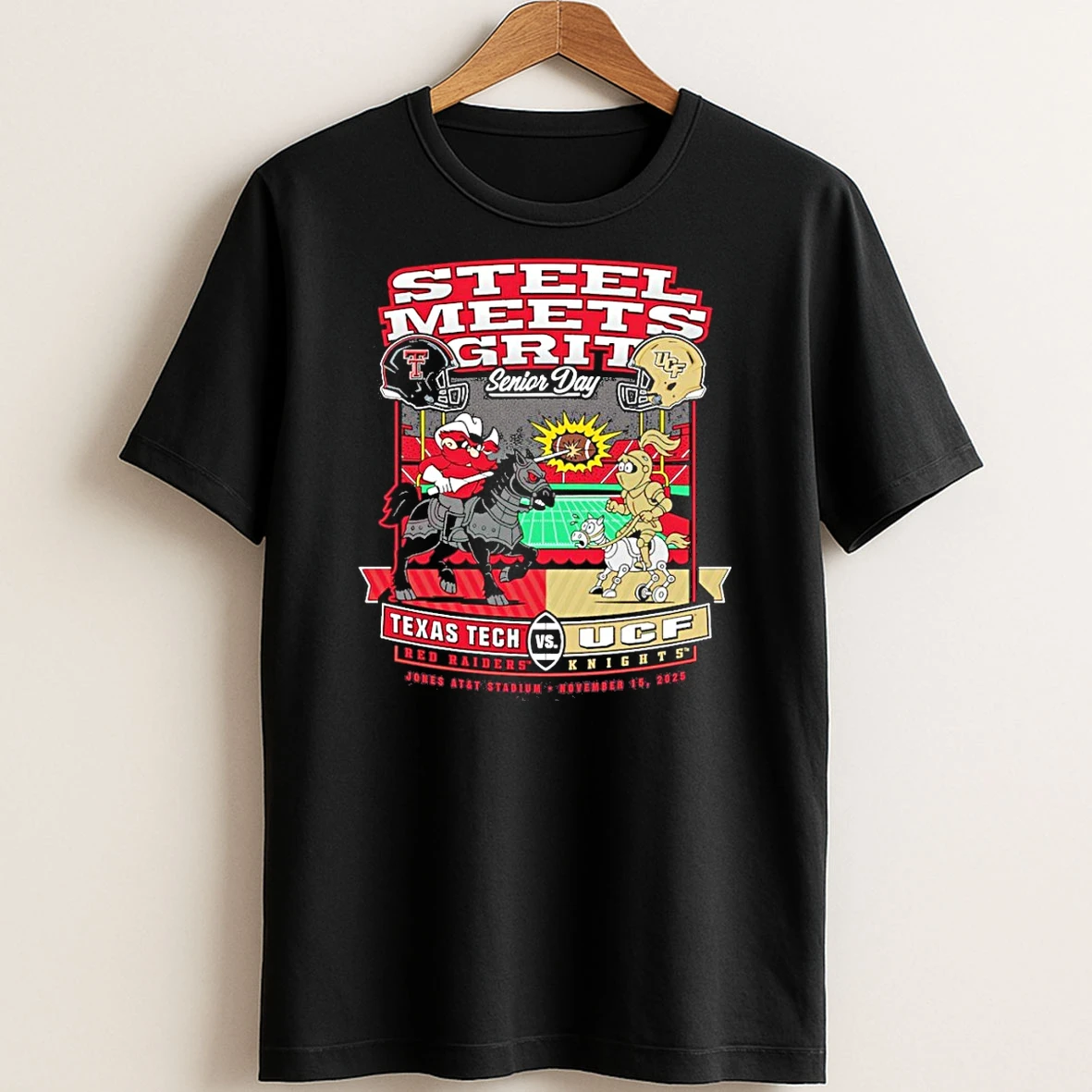 Original Texas Tech Red Raiders Vs Ucf Knights 2025 Steel Meets Grit Senior Day T Shirt Sweater
