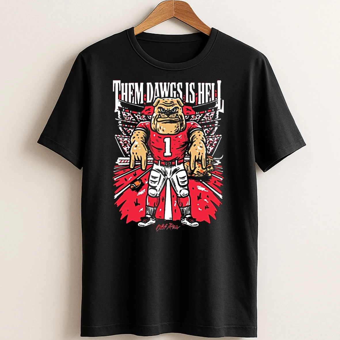 Original Them Dawgs Is Hell Georgia Bulldogs Vs Texas Longhorns Mascot T Shirt Sweater